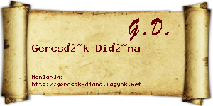 Gercsák Diána névjegykártya